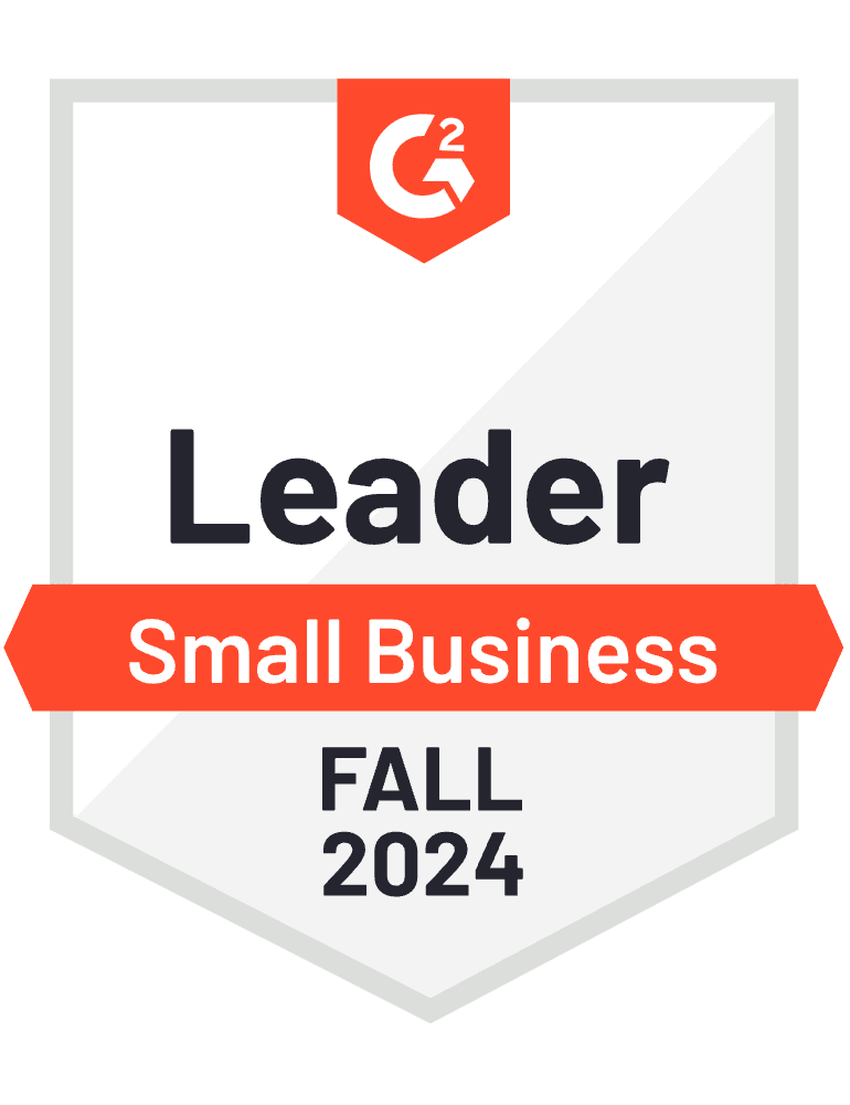 G2 badge awarded to Udemy Business for "Leader Small Business Fall 2024"
