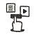 Finger clicking on button icon